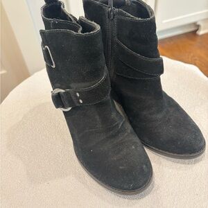 Lucky Brand Black Ankle Booties with Buckle Straps
